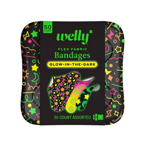 Flex Fabric Glow in the Dark Adhesive Bandages 50 Count by Welly