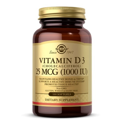 Vitamin D3 Cholecalciferol 100 Softgels by Solgar