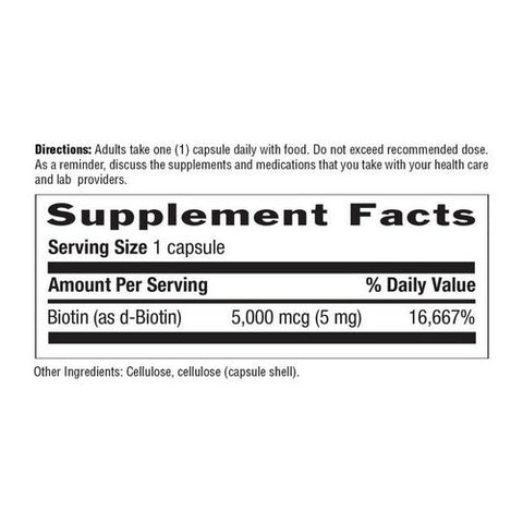 Country Life, Biotin High Potency, 5 Mg, 120 Veg Caps Country Life