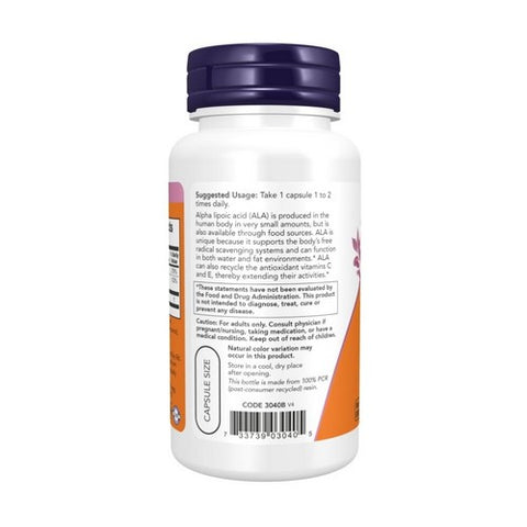 Now Foods, Alpha Lipoic Acid, 100 mg, 60 Vcap Now Foods