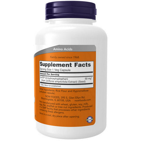 Now Foods, 5-HTP, 50 Mg, 180 Veg Caps
