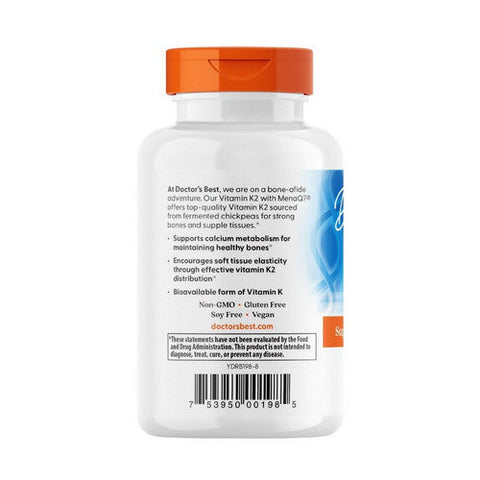 Doctors Best, Natural Vitamin K2 MK-7 With MenaQ7, 45 Mcg, 60 Veggie Caps Doctors Best
