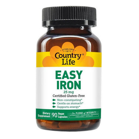 Country Life, Easy Iron, 25 Mg, 90 veg Caps Country Life