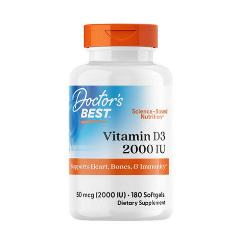 Doctors Best, Vitamin D3, 50 Mcg, 180 Softgels Doctors Best