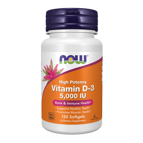 Now Foods, Vitamin D3, 5000 IU, 120 softgels Now Foods