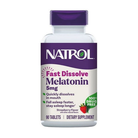 Melatonin Fast Dissolve Strawberry 90 Tabs by Natrol