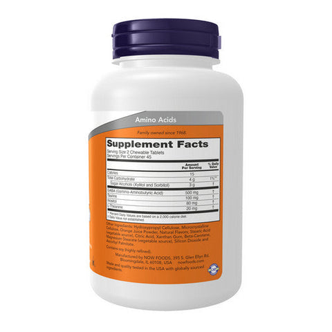 Now Foods, GABA, 250 mg, Orange Flavour 90 chewables Now Foods